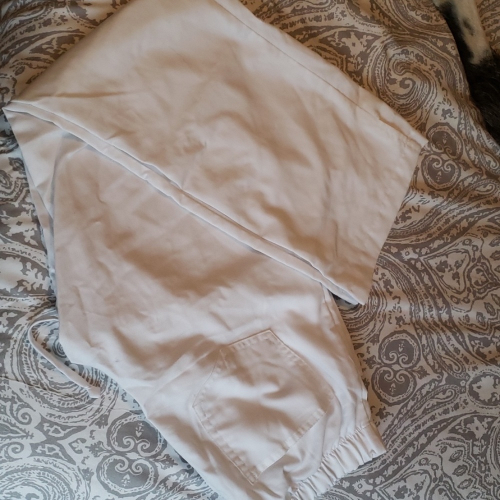 White scrub pants